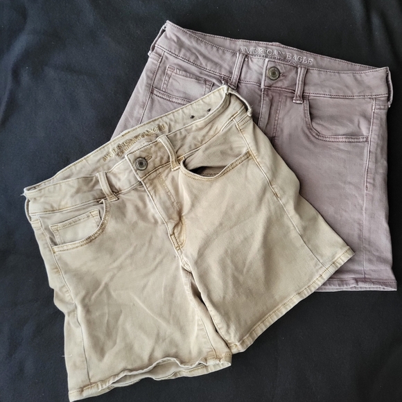 American Eagle Outfitters Tan ans Blush Jean Shorts Women's Size 6 - Picture 1 of 7